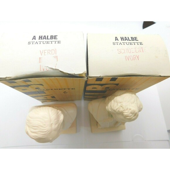 Vintage Halbe Statuette Lot of 7 Figures Busts Famous Music Composers - Picture 4 of 6